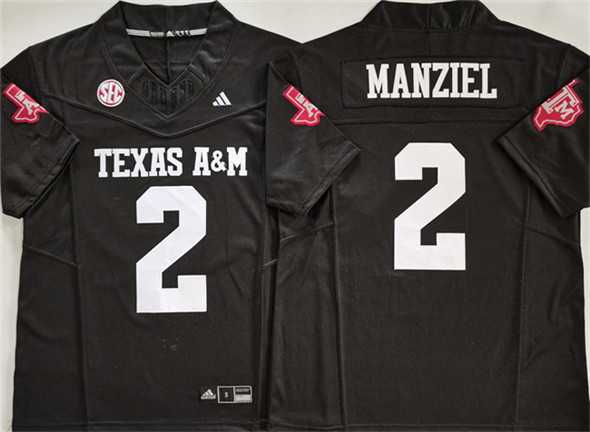 Mens Texas A&M Aggies Lions #2 Johnny Manziel Black 2025 F.U.S.E. Stitched Jersey